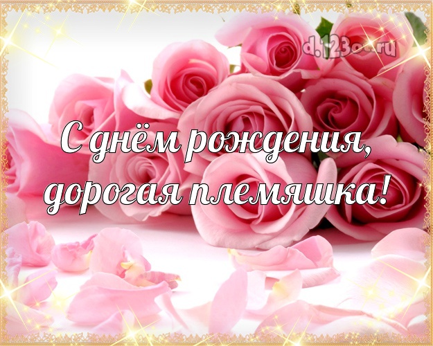 С днём рождения, дорогая племяшка! Племяннице! Для любимой племянницы с днём рождения! Лепестки нежных, розоватых роз! Открытка, картинка! Племяшке! С днём рождения, дорогая племяшка! Скачать онлайн бесплатно для вацап!