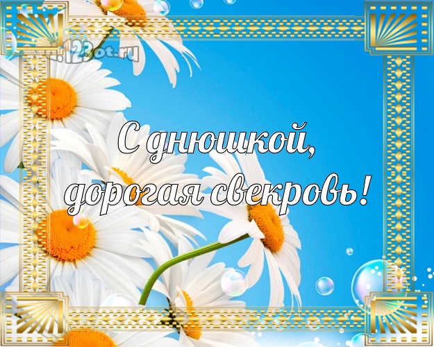 С днюшкой, дорогая свекровь! Дорогой свекрови! С днём рождения, ромашки для Тебя! Милой свекрови на день рождения! С днюшкой, дорогая свекровь! Скачать онлайн бесплатно для вацап!