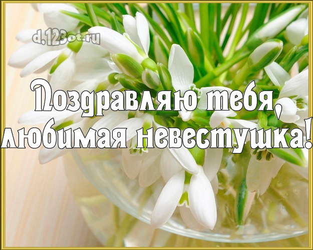 Дорогой невестке! Цветы, подснежники на день рождения! Открытка, картинка! Милой невестке на день рождения! Поздравляю Тебя, любимая невестушка! Скачать онлайн бесплатно для вацап!
