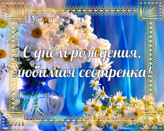 С днём рождения, любимая сестренка! Моей сестренке! Ромашки! С днём рождения! Любимой сестре на день рождения! С днём рождения, любимая сестренка! Скачать онлайн бесплатно для вацап!