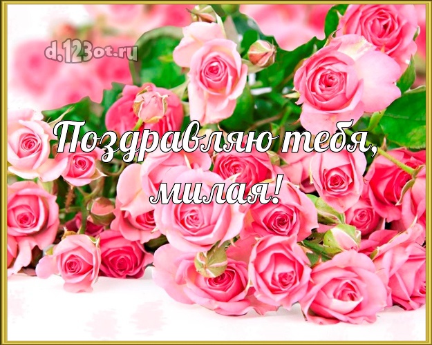 Дорогой женщине! Цветы, розы на день рождения! Открытка, картинка, розочки! Милой женщине на день рождения! Поздравляю Тебя, милая! Скачать онлайн бесплатно для вацап!