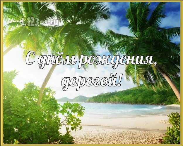 С днём рождения! картинка мужу с отдыхом для ватсапа, для telegram, для vk, для фейсбук, для одноклассники! Скачать онлайн бесплатно для вацап!