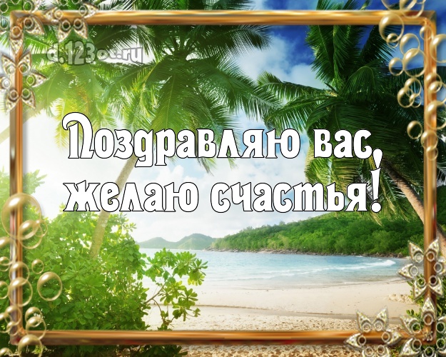 На день рождения! открытка с экзотикой для whatsApp, для telegram, для вк, для фейсбука, для одноклассников!! Скачать онлайн бесплатно для вацап!