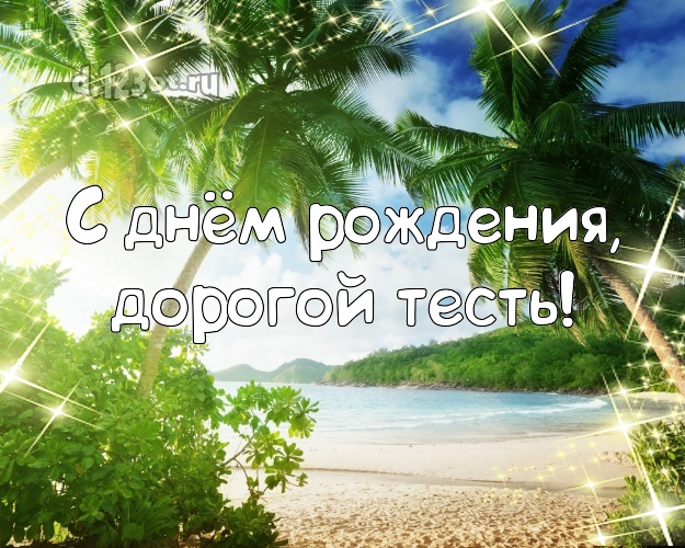 С днём рождения, дорогой тесть! картинка тестю с экзотикой для ватсапа, для telegram, для вк, для фейсбука, для одноклассники! Скачать онлайн бесплатно для вацап!