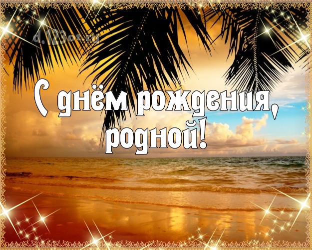 В день рождения! картинка муженьку с экзотикой для whatsApp, для телеграм, для вк, для фейсбука, для одноклассники! Скачать онлайн бесплатно для вацап!