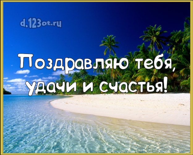 Ко дню рождения! открытка парню с пальмами для whatsApp, для телеграм, для vk, для фейсбука, для одноклассники!! Скачать онлайн бесплатно для вацап!