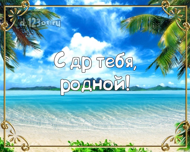 В день рождения! картинка для молодого человека с экзотической природой для whatsApp, для телеграм, для vk, для фейсбука, для одноклассников! Скачать онлайн бесплатно для вацап!