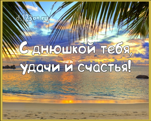 На день рождения! картинка парню с пальмами для вацап, для телеграм, для vk, для фейсбук, для одноклассников!! Скачать онлайн бесплатно для вацап!