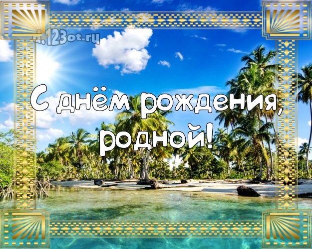 Ко дню рождения! картинка любимому мужу с экзотикой для whatsApp, для telegram, для вконтакте, для фейсбук, для одноклассников! Скачать онлайн бесплатно для вацап!