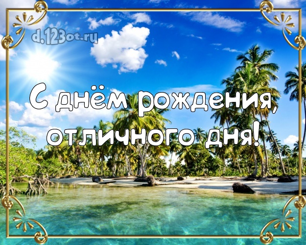 На день рождения! картинка шефу с экзотической природой для whatsApp, для телеграм, для vk, для фейсбука, для одноклассников!! Скачать онлайн бесплатно для вацап!