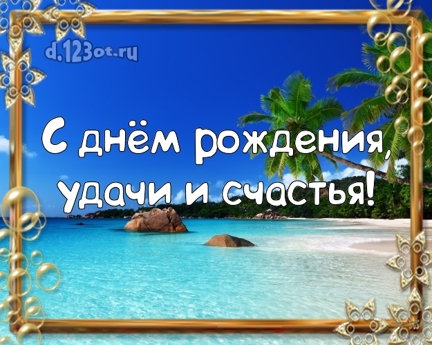 Ко дню рождения! открытка для директора с пальмами для вацап, для telegram, для vk, для facebook, для одноклассники!! Скачать онлайн бесплатно для вацап!