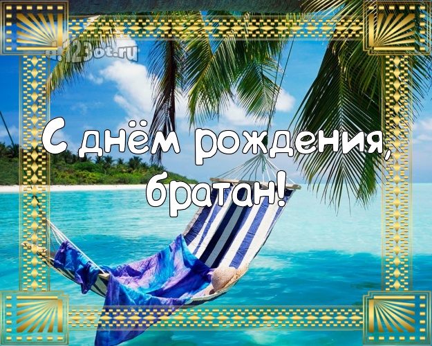 С днём рождения! открытка молодому человеку с экзотикой для вацап, для телеграм, для vk, для facebook, для одноклассников! Скачать онлайн бесплатно для вацап!