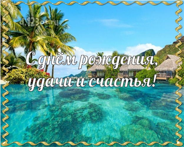 Ко дню рождения! открытка шефу с экзотической природой для вацап, для telegram, для вк, для фейсбук, для одноклассники!! Скачать онлайн бесплатно для вацап!