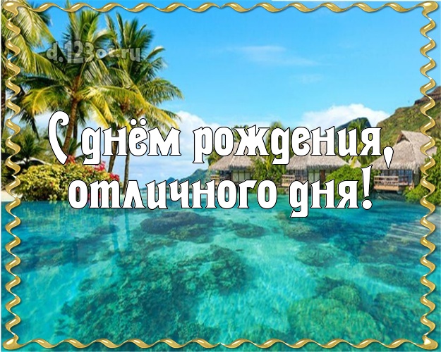 В день рождения! картинка для начальника с экзотикой для вацап, для телеграм, для vk, для фейсбука, для одноклассников!! Скачать онлайн бесплатно для вацап!