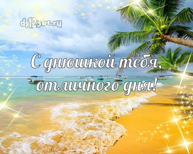 Ко дню рождения! открытка парню с пальмами для вацап, для telegram, для вконтакте, для фейсбук, для одноклассников!! Скачать онлайн бесплатно для вацап!