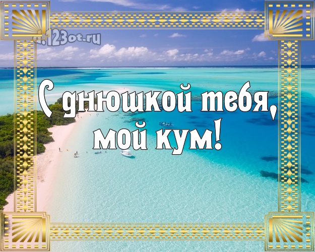 С днюшкой Тебя, мой кум! открытка для кума с экзотической природой для whatsApp, для telegram, для vk, для фейсбук, для одноклассников! Скачать онлайн бесплатно для вацап!