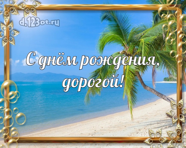 Ко дню рождения! картинка для мужа с экзотикой для вацап, для telegram, для вк, для фейсбук, для одноклассники! Скачать онлайн бесплатно для вацап!