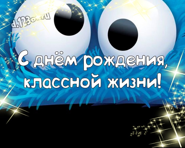 С днём рождения, классной жизни! Мультяшная картинка озорному мужчине с героями мультиков для вацап, для телеграм, для vk, для фейсбук, для одноклассников! Скачать онлайн бесплатно для вацап!