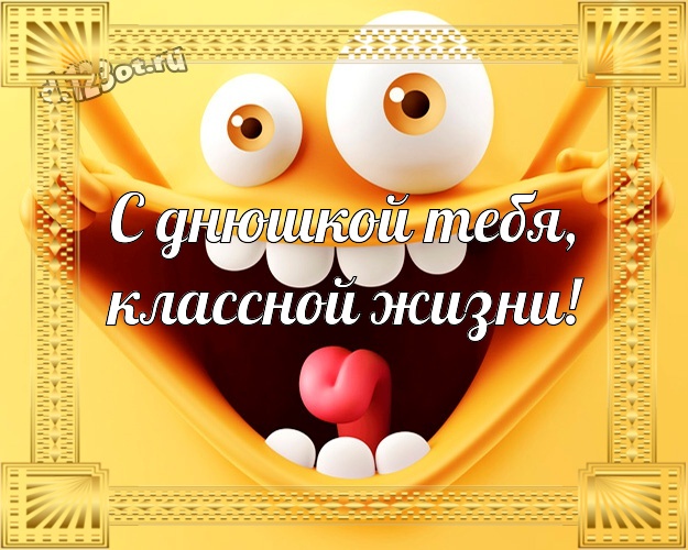 С днюшкой Тебя, классной жизни! Красивая открытка офигенному мужчине с мультяшными персонажами для whatsApp, для телеграм, для vk, для facebook, для одноклассники! Скачать онлайн бесплатно для вацап!