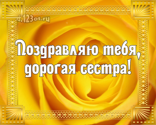 Поздравляю Тебя, дорогая сестра! Манящая картинка классной сестре с цветами (розами) для ватсапа, для telegram, для вконтакте, для facebook, для одноклассники! Скачать онлайн бесплатно для вацап!