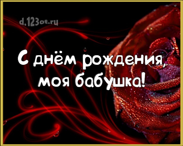 С днём рождения, моя бабушка! Дивная картинка классной бабушке с розами для ватсапа, для telegram, для вк, для фейсбука, для одноклассники! Скачать онлайн бесплатно для вацап!