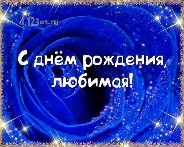 С днём рождения, любимая! Манящая картинка классной девчонке с красивой розой для ватсапа, для телеграм, для вк, для фейсбука, для одноклассников! Скачать онлайн бесплатно для вацап!