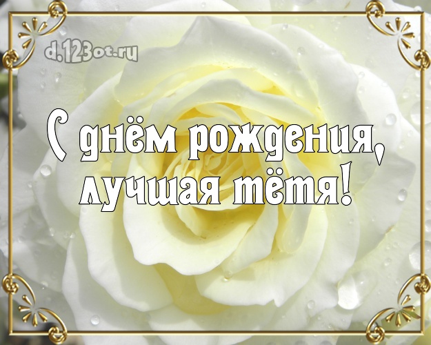 С днём рождения, лучшая тётя! Чудесная картинка лучшей тёте на свете с розой для вацап, для телеграм, для вконтакте, для фейсбук, для одноклассники! Скачать онлайн бесплатно для вацап!