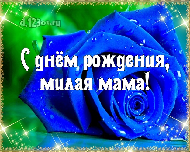 С днём рождения, милая мама! Трогательная картинка для классной мамы с розами для вацап, для телеграм, для вк, для фейсбук, для одноклассников! Скачать онлайн бесплатно для вацап!