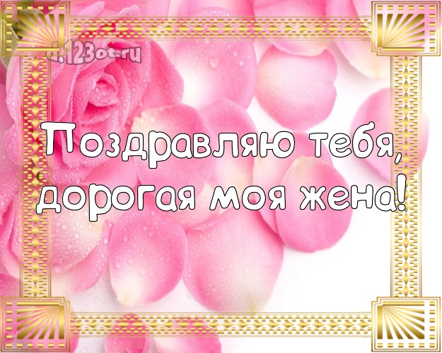 Поздравляю Тебя, дорогая моя жена! Поздравляю Тебя, дорогая моя жена! Лучшая картинка любимой жене с розочками для вацап, для телеграм, для вк, для фейсбук, для одноклассники! Скачать онлайн бесплатно для вацап!