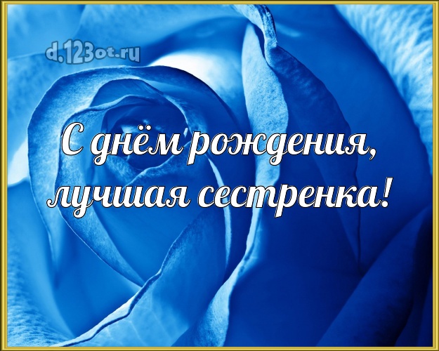 С днём рождения, лучшая сестренка! Ангельская картинка лучшей сестре на свете с красивой розой для ватсапа, для телеграм, для вк, для фейсбук, для одноклассники! Скачать онлайн бесплатно для вацап!
