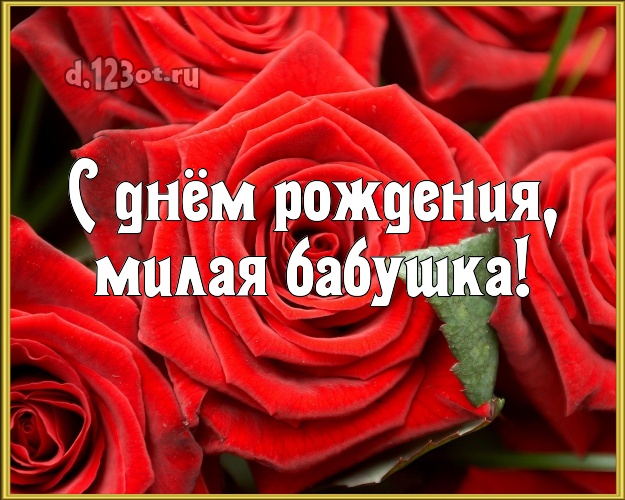 С днём рождения, милая бабушка! Великолепная картинка для лучшей бабушки с фотками розы для вацап, для telegram, для вконтакте, для фейсбука, для одноклассники! Скачать онлайн бесплатно для вацап!