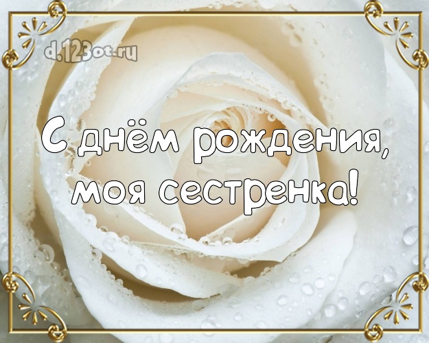 С днём рождения, моя сестренка! Душевная открытка классной сестре с красивыми розами для whatsApp, для telegram, для vk, для facebook, для одноклассники! Скачать онлайн бесплатно для вацап!