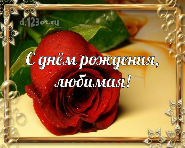С днём рождения, любимая! Душевная картинка для женщины с шикарными розами для вацап, для telegram, для вконтакте, для facebook, для одноклассники! Скачать онлайн бесплатно для вацап!