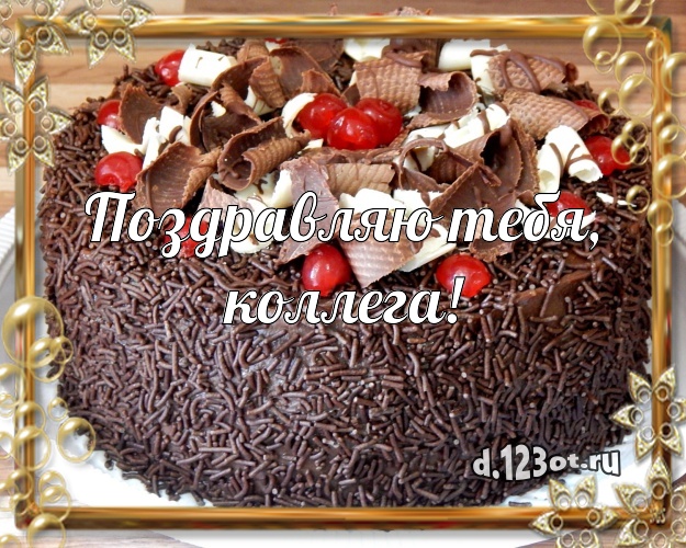Поздравляю Тебя, дорогая коллега! Вкусная открытка лучшей коллеге женщине с вкусняшками для вацап, для телеграм, для вконтакте, для facebook, для одноклассников! Скачать онлайн бесплатно для вацап!