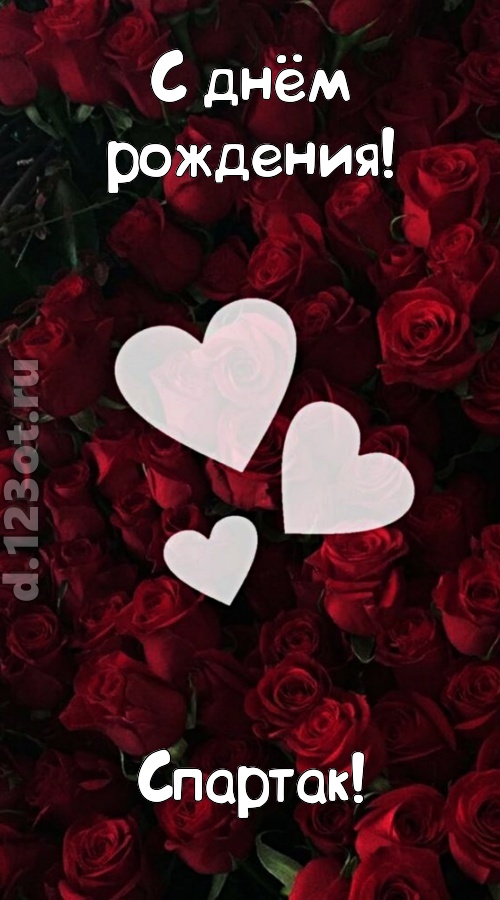 обворожительная открытка с днём рождения спартак, скачать онлайн бесплатно на iphone для вацап, поздравление спартак