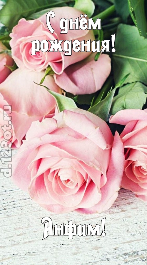 привлекательная открытка с днём рождения анфим, скачать онлайн бесплатно на iphone для вацап, поздравление анфим
